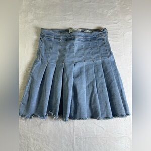 Celebrity Pink Light Blue Pleated Denim Skirt